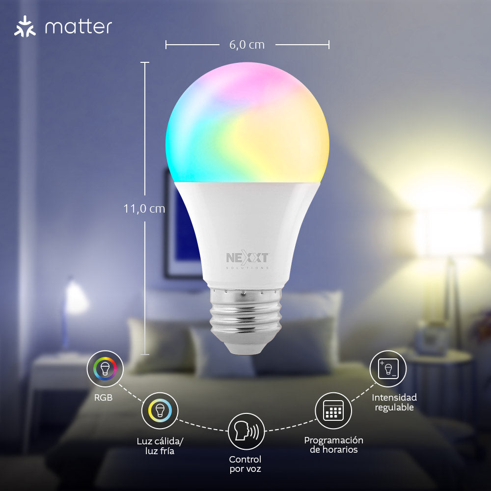 Bombilla inteligente RGB Wi-Fi Nexxt NHB-C110M