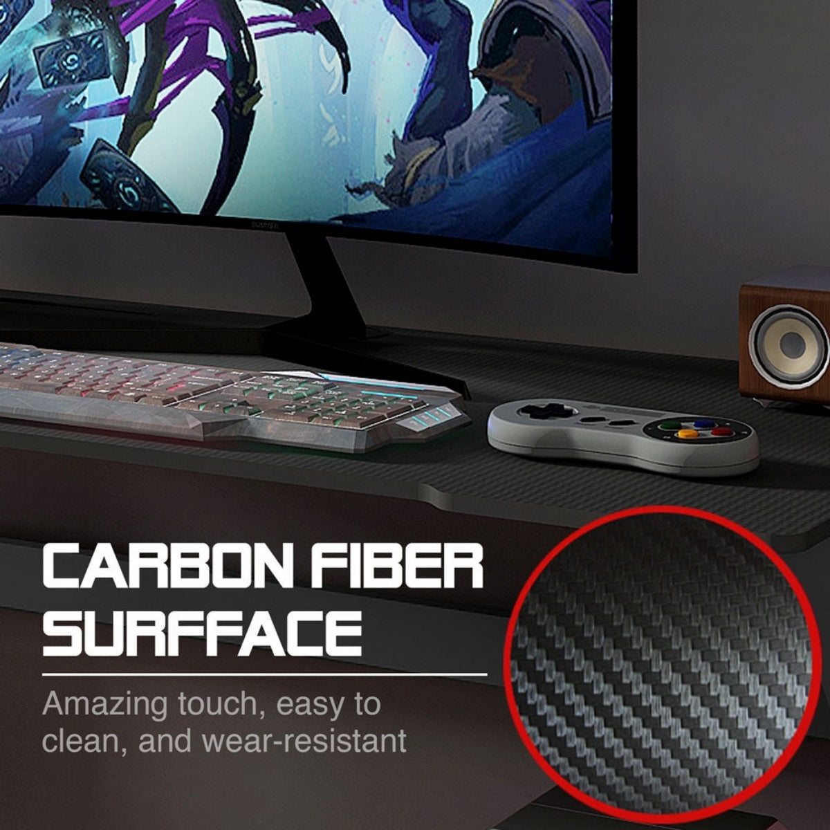 Escritorio Gaming Argom Ergo Z47 carbono