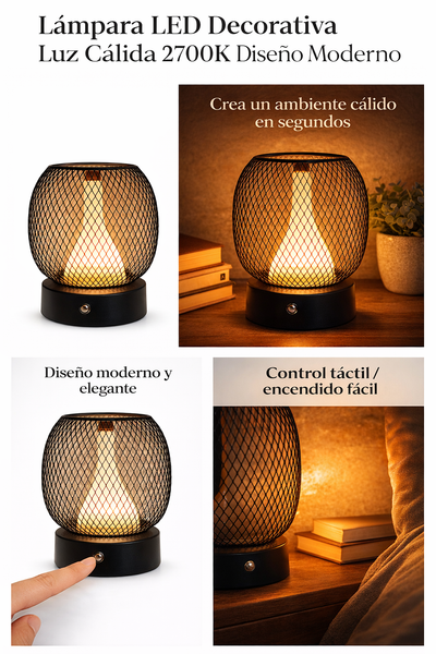 Lámpara de Mesa Inalámbrica LED Táctil
