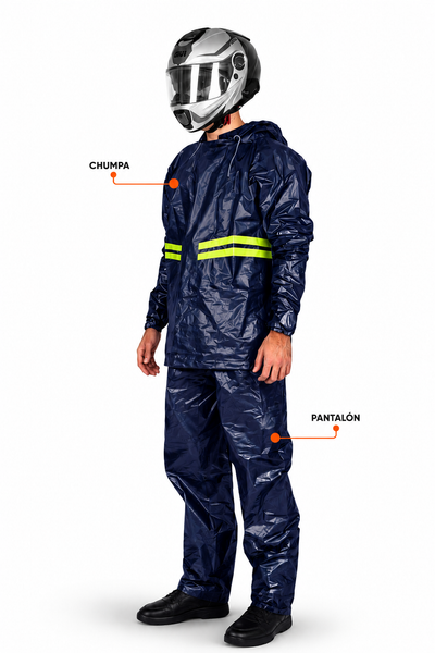 Traje Impermeable para Moto Reflectivo con Chumpa y Pantalón