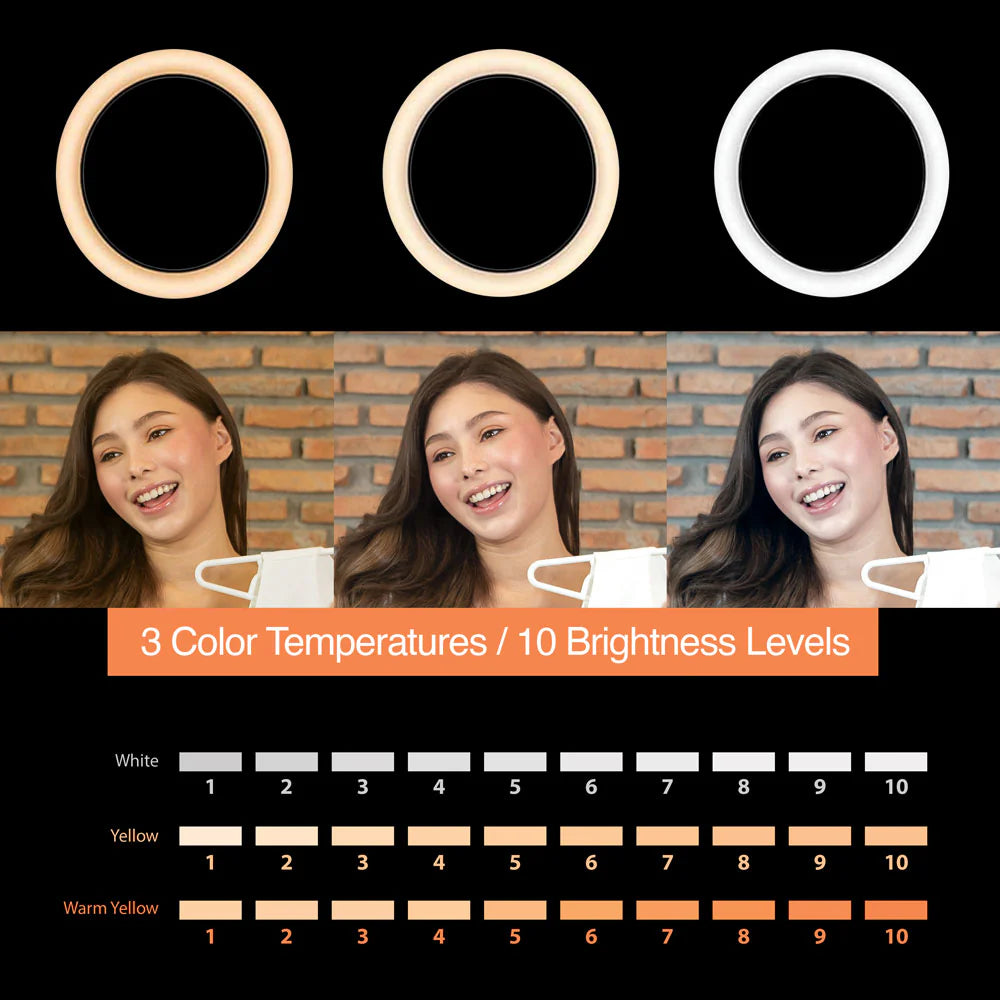 Anillo de luz LED SpotLight Pro 9320 de 10" con trípode