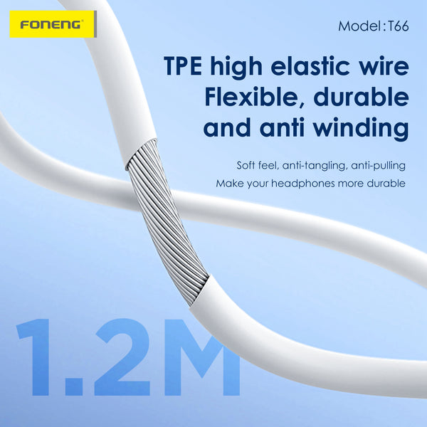 Audífonos Foneng T66 Lightning In Ear con Micrófono HD