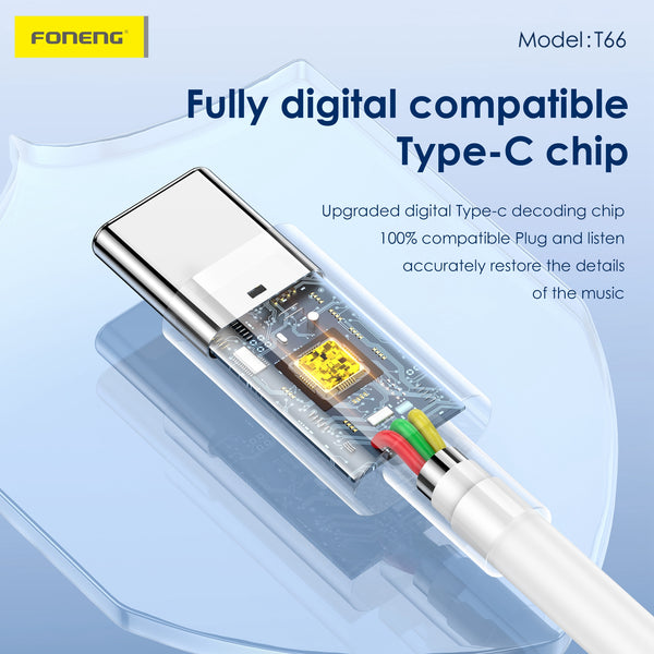 Audífonos Foneng T66 Lightning In Ear con Micrófono HD