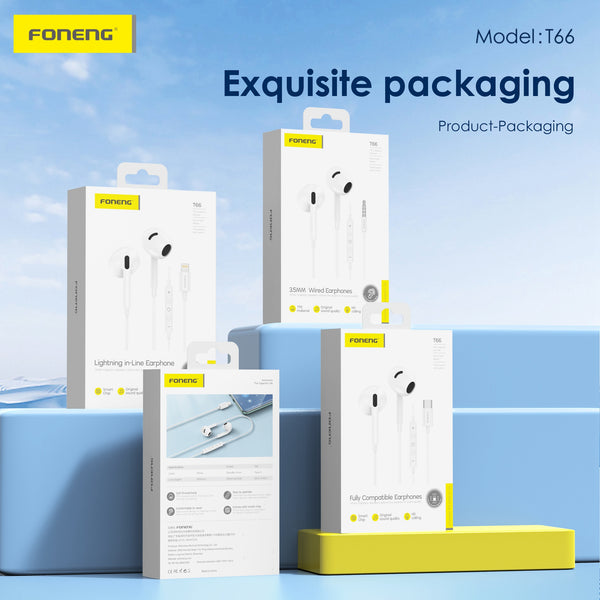 Audífonos Foneng T66 Lightning In Ear con Micrófono HD