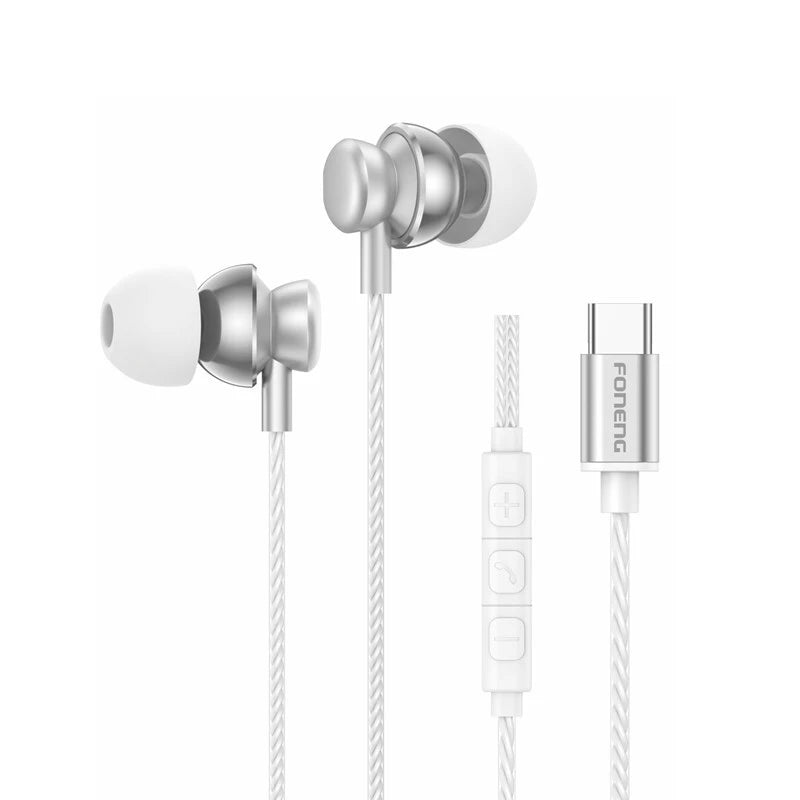 Audífonos FONENG T67 Tipo C In Ear con Micrófono HD