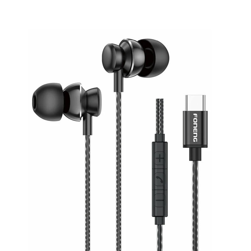 Audífonos FONENG T67 Tipo C In Ear con Micrófono HD