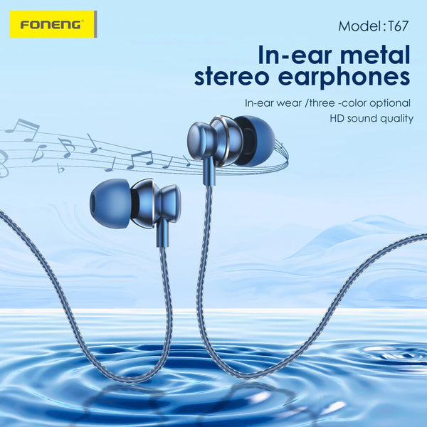 Audífonos FONENG T67 Tipo C In Ear con Micrófono HD