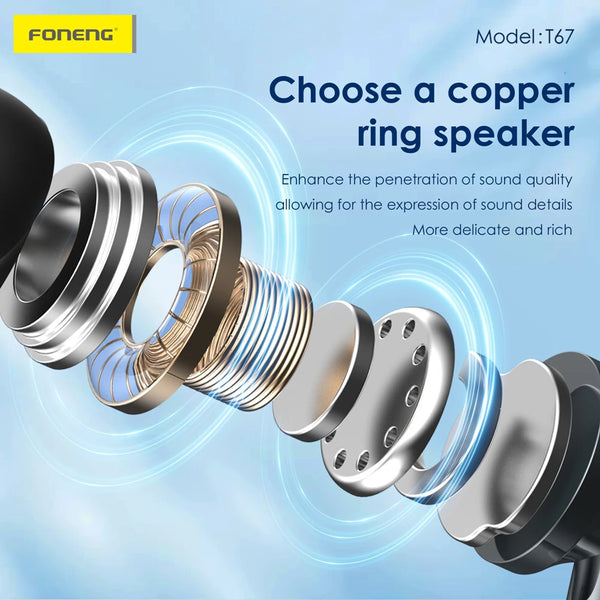 Audífonos FONENG T67 Tipo C In Ear con Micrófono HD