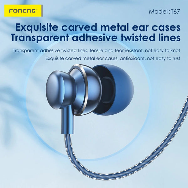 Audífonos FONENG T67 Tipo C In Ear con Micrófono HD