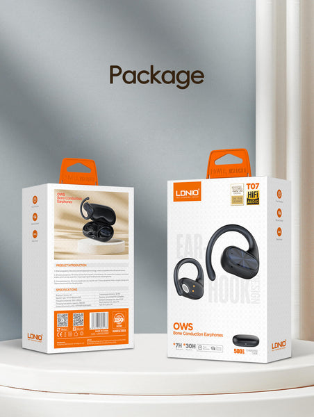 Audífonos LDNIO T07 OWS Bluetooth 5.3 con estuche 500 mAh BLK