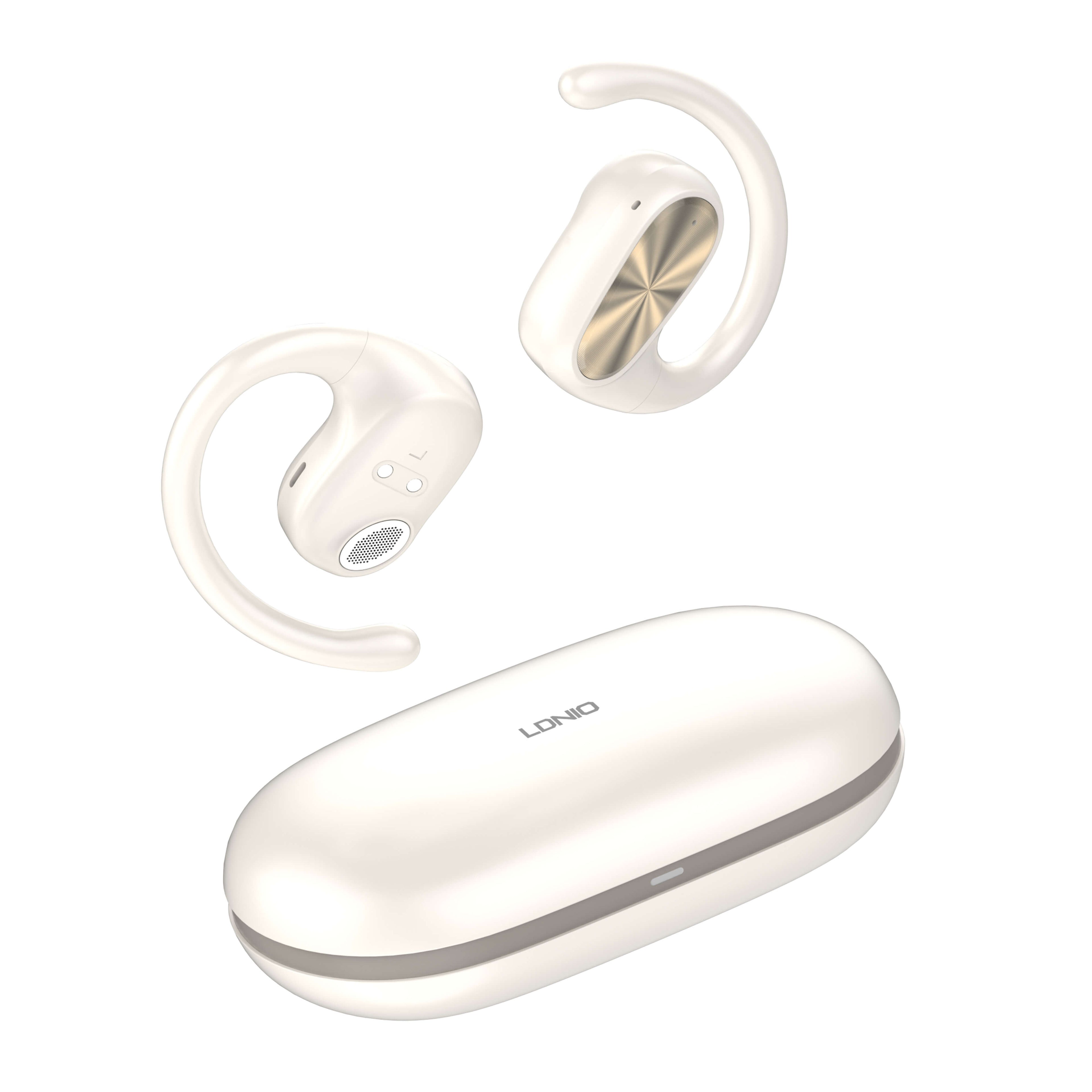 Audífonos LDNIO T07 OWS Bluetooth 5.3 con estuche 500 mAh Gold