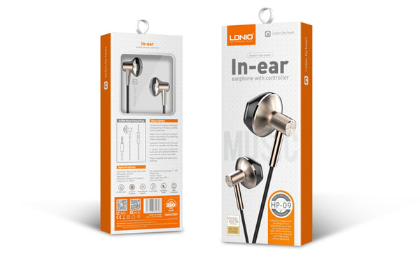 Audífonos con cable LDNIO HP09 con micrófono 3.5 mm