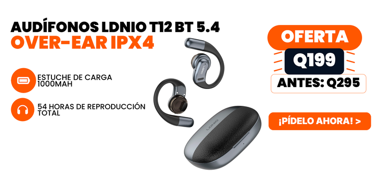 Audifonos LDNIO T12 Over-Ear IPX64 Oferta Q199