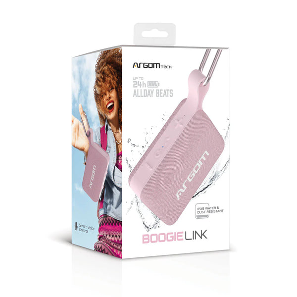 Bocina Bluetooth BoogieLink con IPX5 Pink
