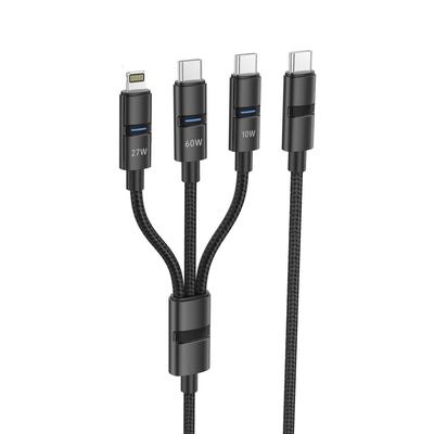 Cable Foneng XS10 60W Trenzado 3 en 1 Tipo-C y Lightning