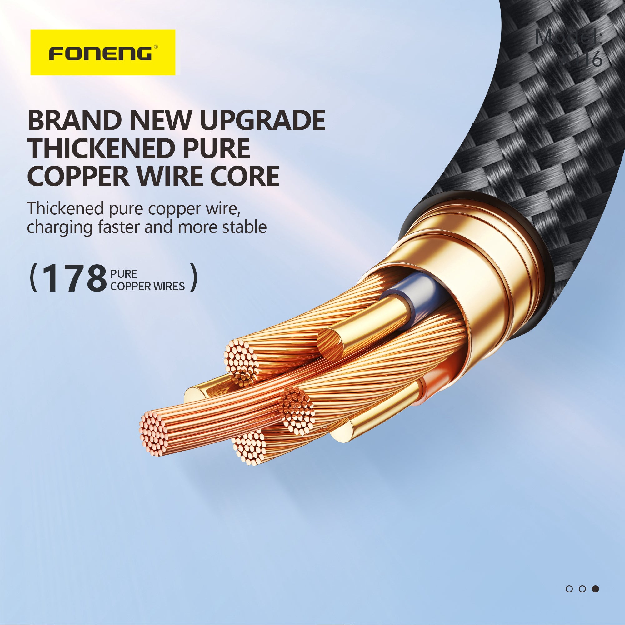 Cable Foneng X116 USB-C a USB-C 60W con Pantalla Digital