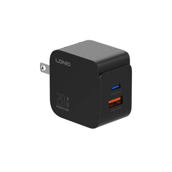 Cargador Rápido LDNIO Q1 20W USB-C/A con Cable Incluido