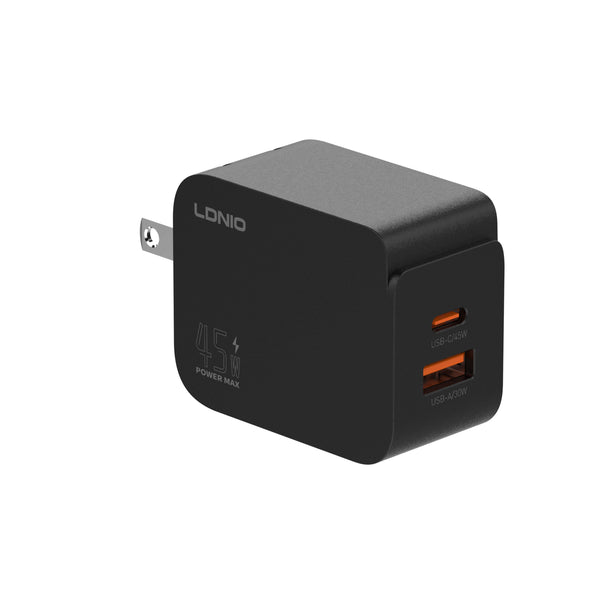 Cargador Rápido LDNIO Q3 45W USB-C/A Cable Incluido