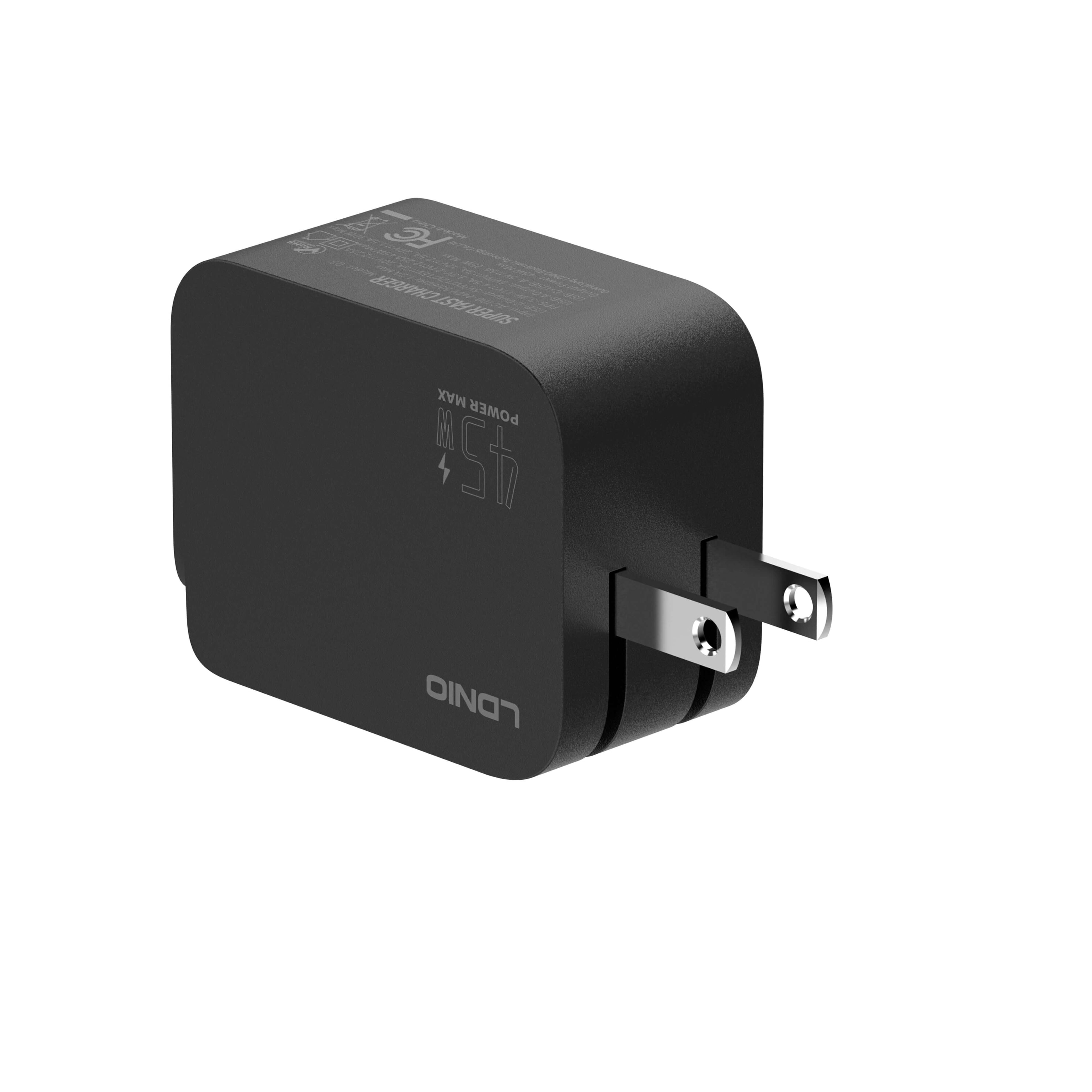 Cargador Rápido LDNIO Q3 45W USB-C/A Cable Incluido