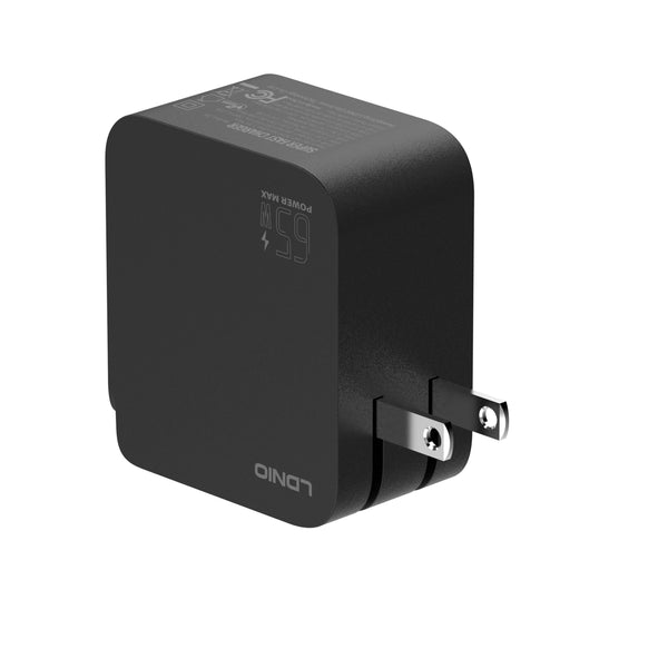 Cargador Rápido LDNIO Q4 65W con 2 USB-C y USB-A