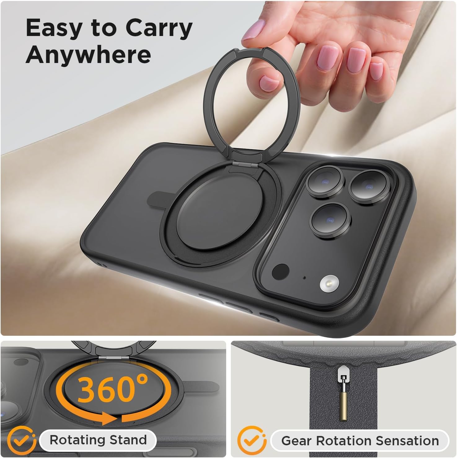 Case iPhone 17 Pro Max con MagSafe y Aro 360° Antigolpes