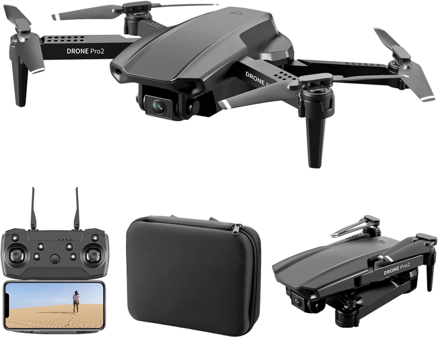 Drone Mini Pro plegable con cámara y control remoto