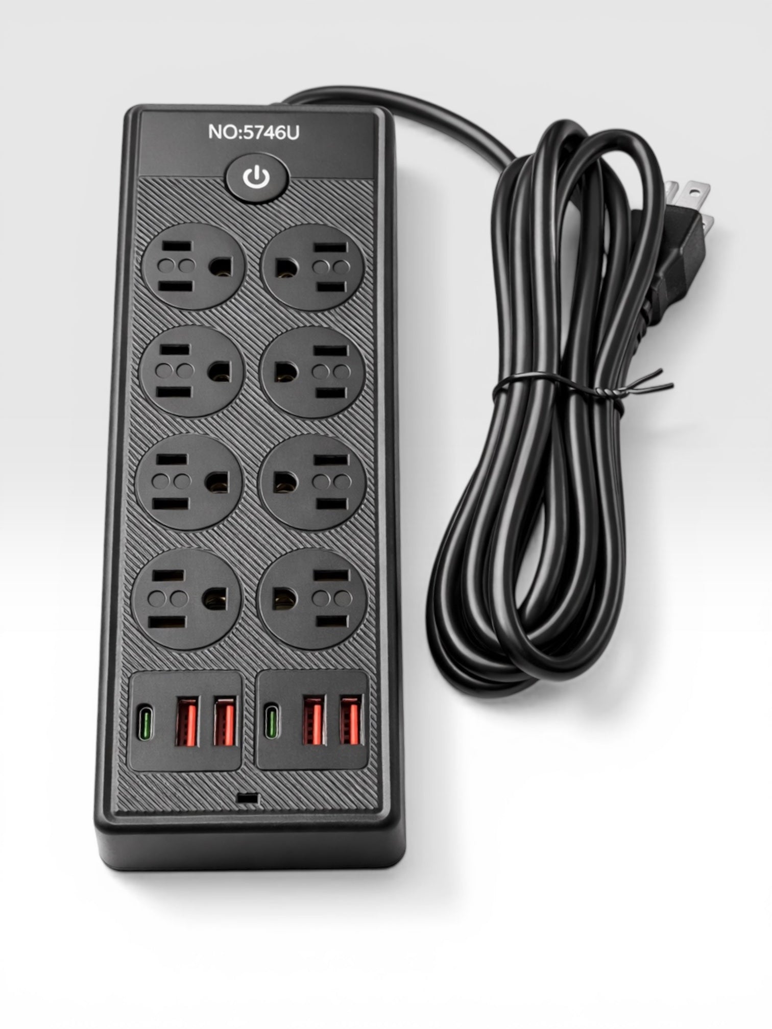 Regleta eléctrica 8 tomas con 6 USB y protección 2500W