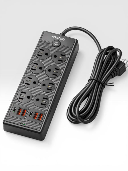 Regleta eléctrica 8 tomas con 6 USB y protección 2500W