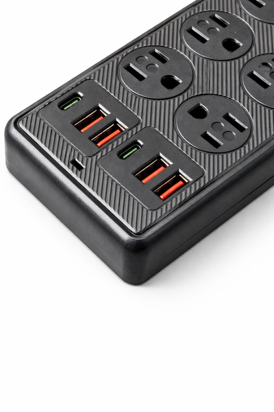 Regleta eléctrica 8 tomas con 6 USB y protección 2500W