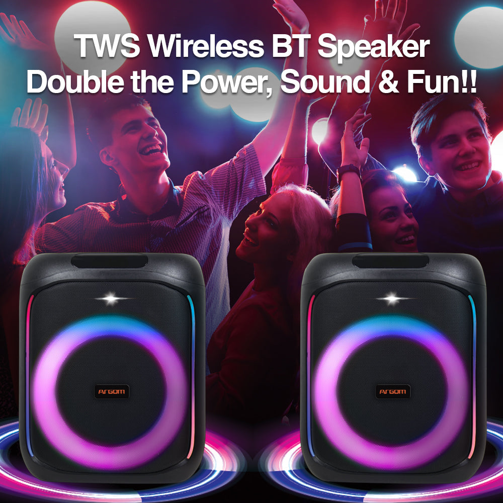 Bocina Bluetooth Argom Rave Box 65 con Luces LED y Karaoke