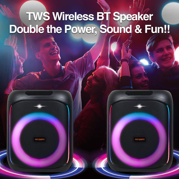 Bocina Bluetooth Argom Rave Box 65 con Luces LED y Karaoke