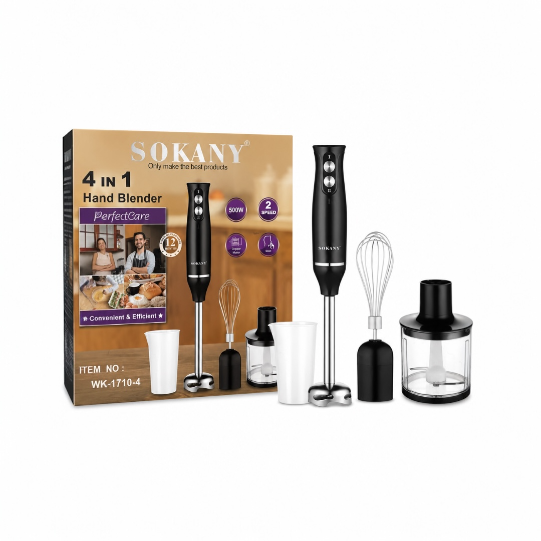 Licuadora de Inmersión 4 en 1 Sokany 500W