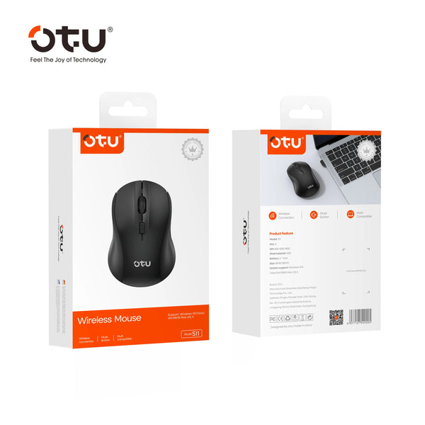 Mouse inalámbrico OTU S11 ergonómico 2.4GHz con DPI ajustables