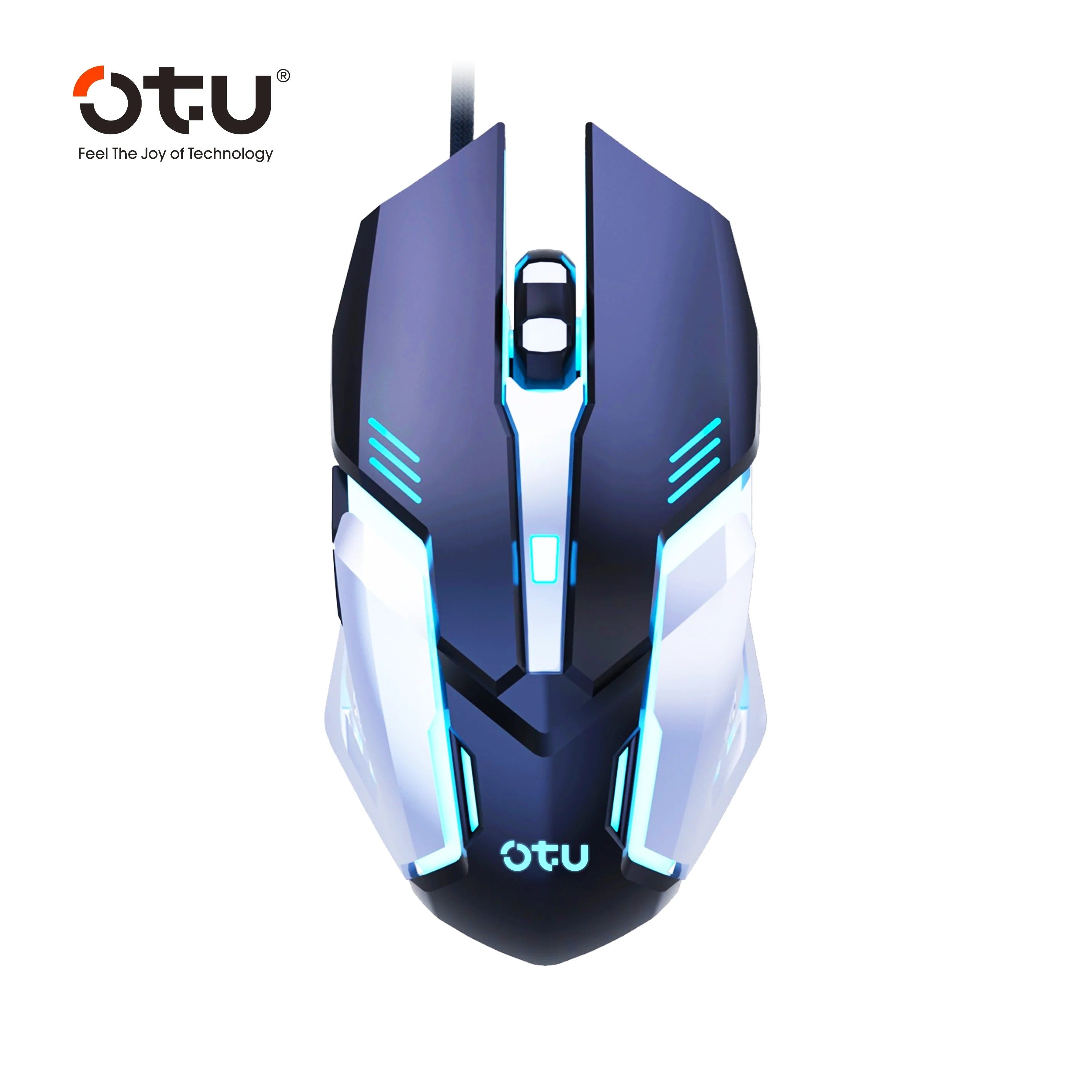 Mouse gamer con cable OTU S02 RGB com DPI ajustables