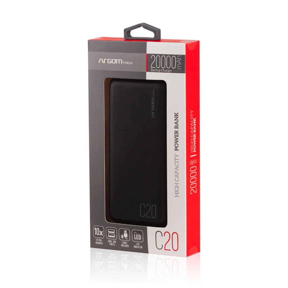 Power Bank ArgomTech C20 20000mAh Negro