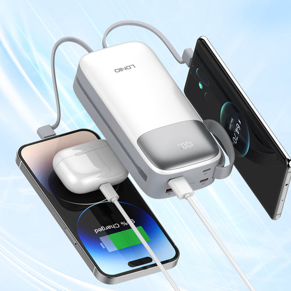 Power Bank LDNIO PQ30 30,000mAh con Cables Integrados