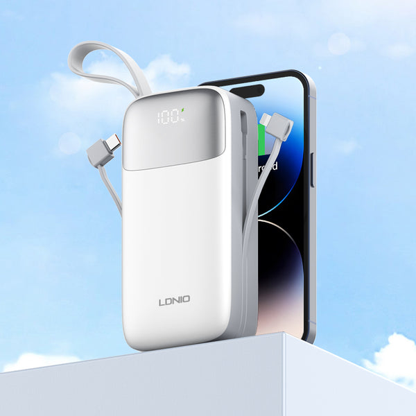 Power Bank LDNIO PQ30 30,000mAh con Cables Integrados