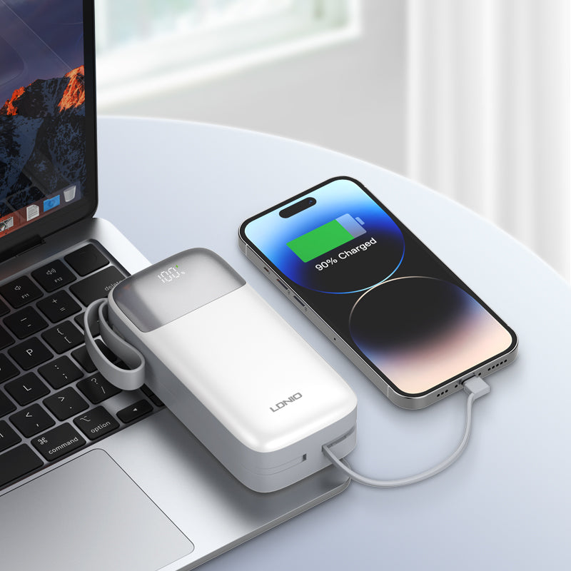 Power Bank LDNIO PQ30 30,000mAh con Cables Integrados