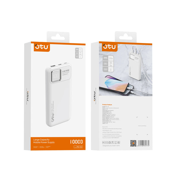 Power Bank OTU PB102 10000 mAh Carga Rápida con pantalla digital