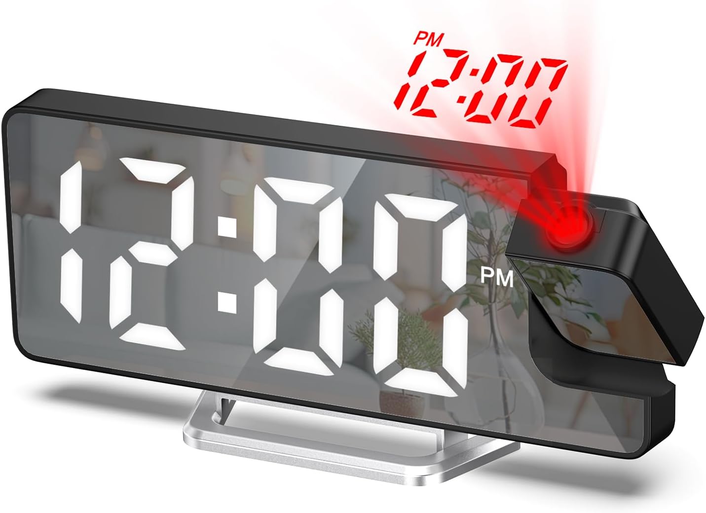 Reloj Despertador Digital con Proyector LED 180°