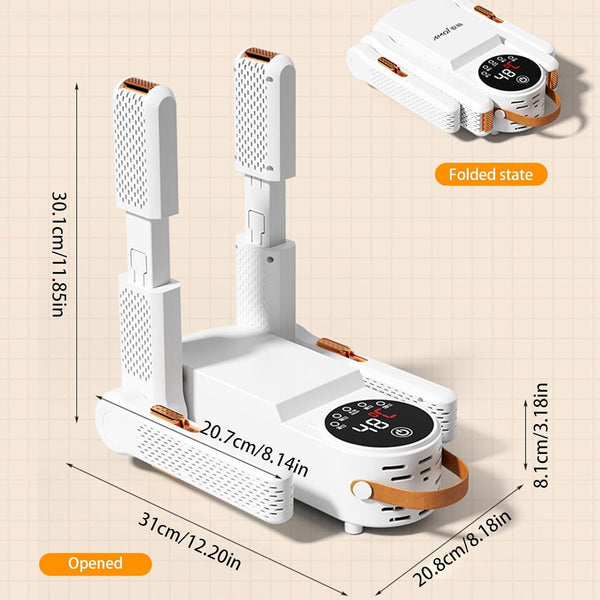 Secador de Zapatos Eléctrico Ajustable con Pantalla Digital