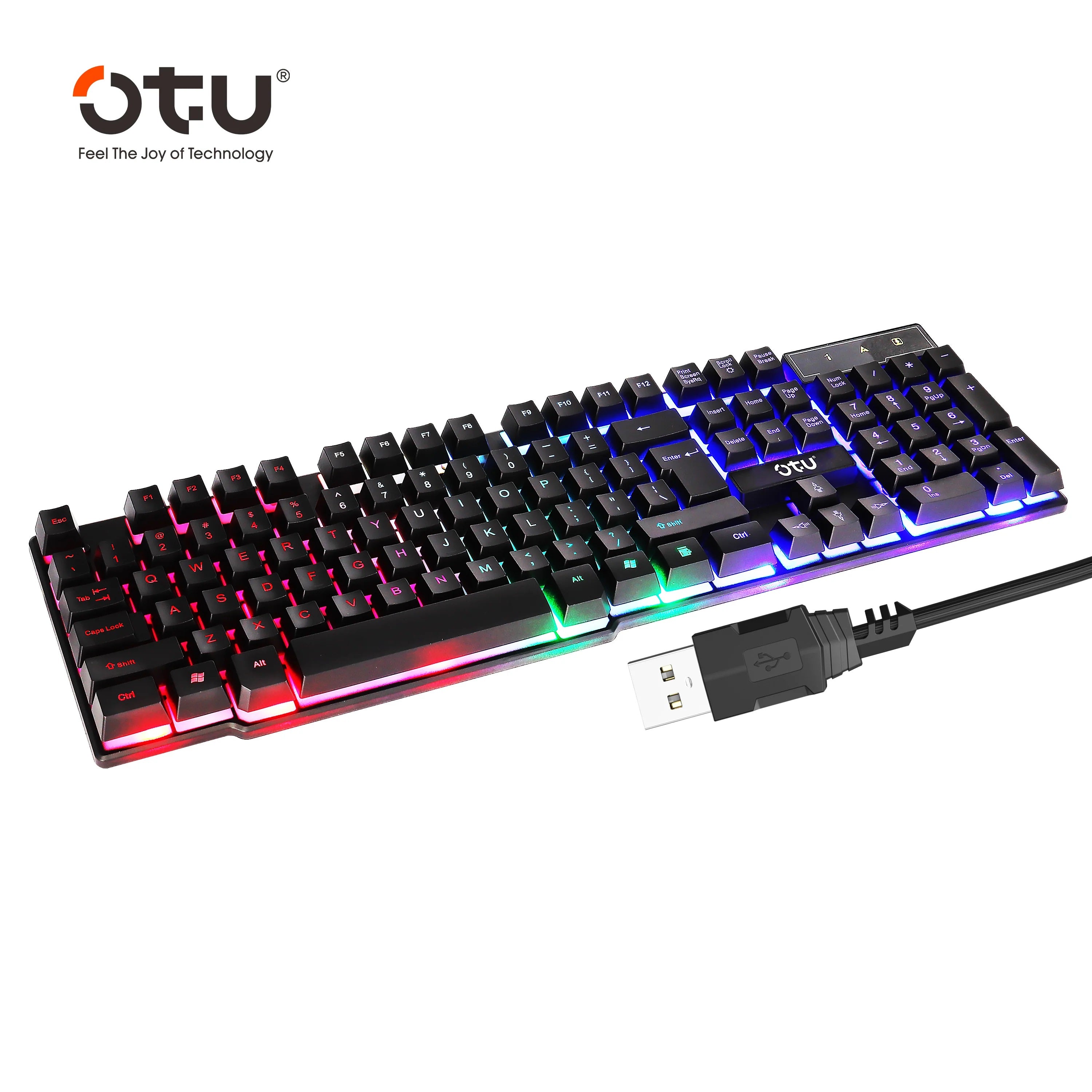 Teclado Gamer OTU JP-02 con retroiluminación RGB